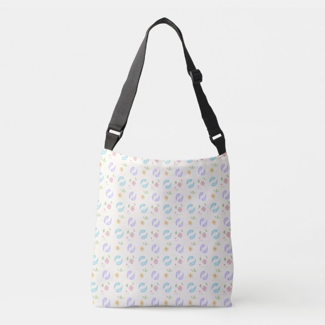 Cute Pastel-Blommigt Axelväska (Framsida)
