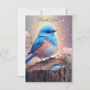 Cute Pastel Blue Bird Tack Kort
