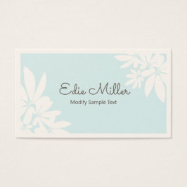 Cute Pastel Blue Blommigt Script-teckensnitt Visitkort