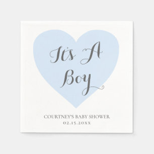 Cute Pastel Blue Heart är en pojkvän-skugga Pappersservett