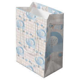 Cute Pastel Blue Ivory Play Elephant Boy Shower