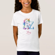 Cute Pastel Blue rosa Unicorn Brev Z Monogram