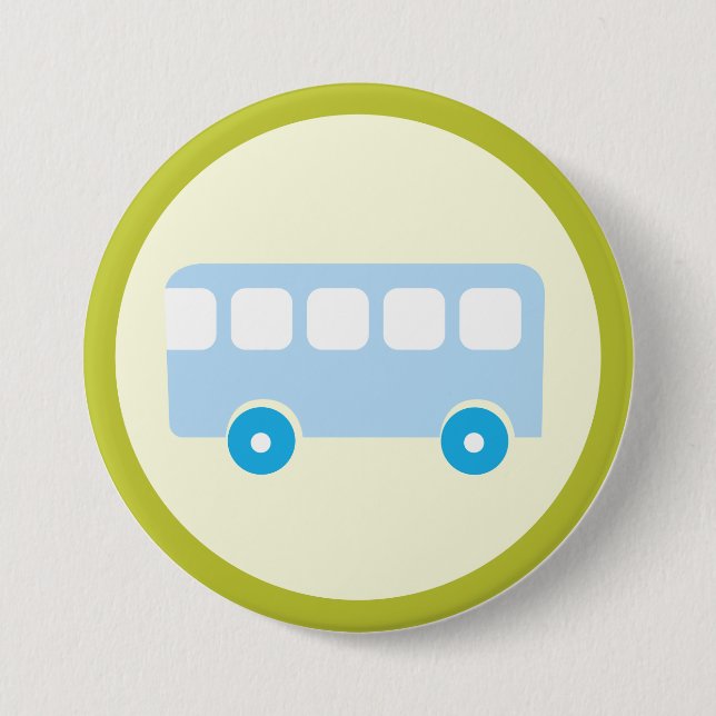 Cute Pastel Blue School Bus Icon Knapp (Framsida)