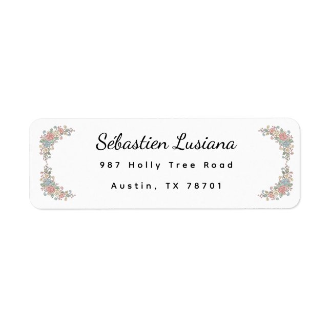 Cute Pastel Boho Rainbow Baby Shower Address Returadress Etikett (Framsidan)