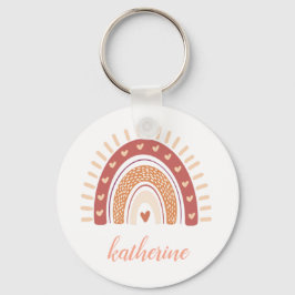 Cute Pastel Boho Terracotta Rainbow Nyckelring