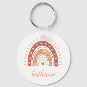 Cute Pastel Boho Terracotta Rainbow Nyckelring