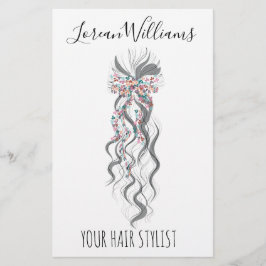 Cute Pastel Bride Vågigt Hairstyle Hair Salon Blom Flygblad