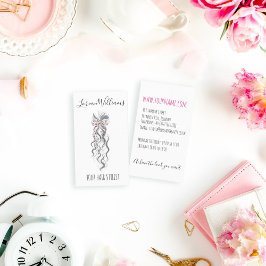 Cute Pastel Bride Vågigt Hairstyle Hair Salon Blom Visitkort