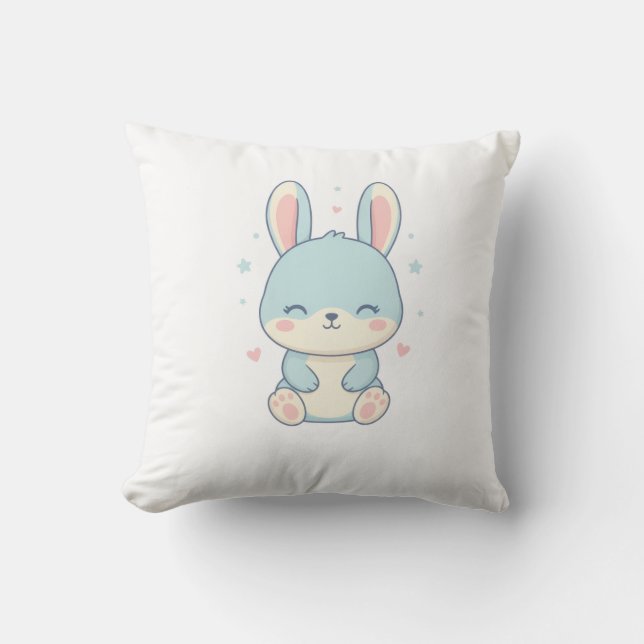 Cute Pastel Bunny Baby Onesie Kudde (Framsida)
