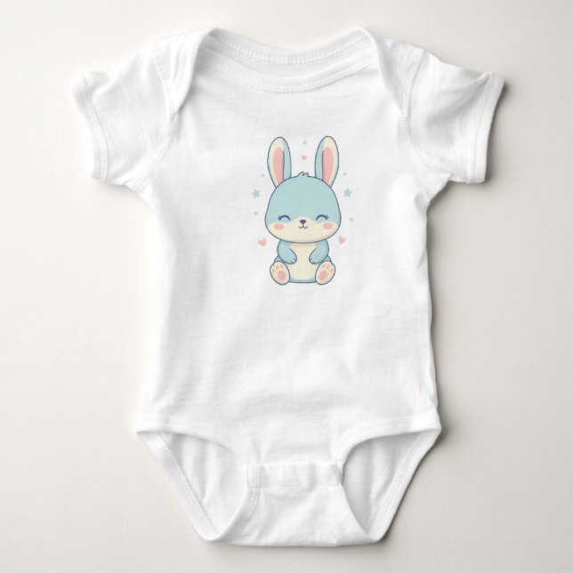 Cute Pastel Bunny Baby Onesie T Shirt (Framsida)