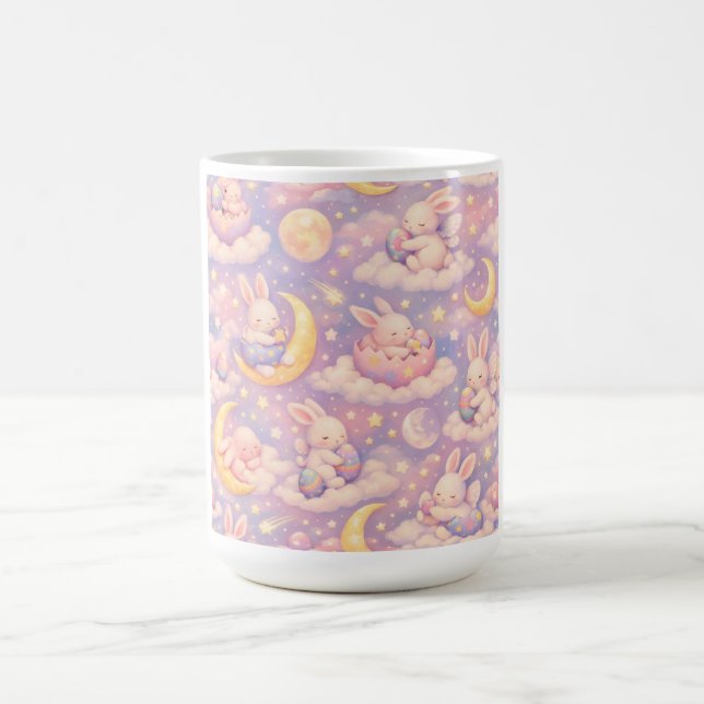 Cute Pastel Bunny Mug – Kawaii Moon & Clouds Kaffemugg (Center)