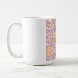 Cute Pastel Bunny Mug – Kawaii Moon & Clouds Kaffemugg
