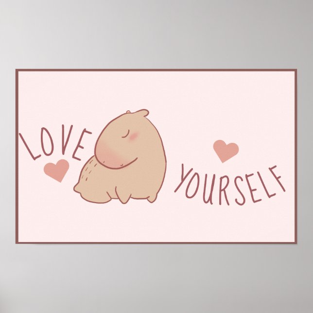 Cute pastel capybara poster (Framsidan)
