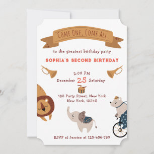Cute Pastel Carnival Birthday Themme Inbjudningar