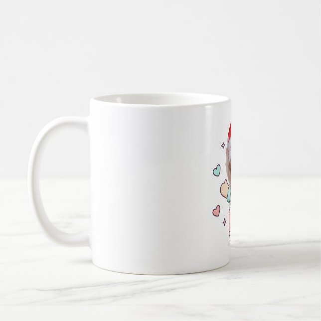Cute Pastel Cartoon Character Mug Wrap with Blank  Kaffemugg (Vänster)