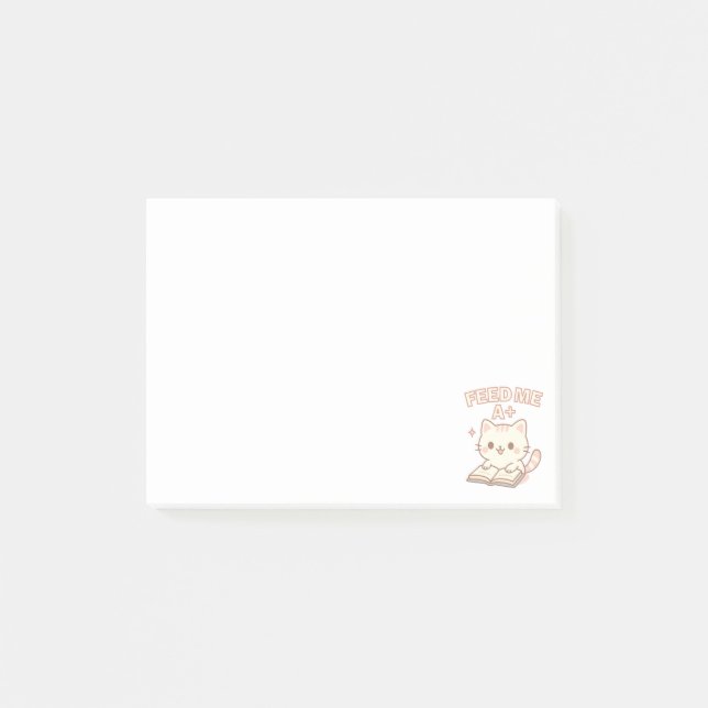 Cute Pastel Cat Bok Post-it Block (Framsida)