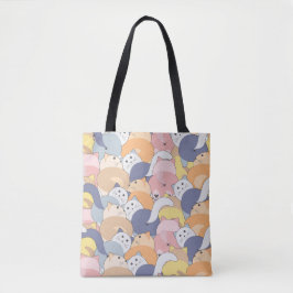 Cute Pastel Cat Tote Bag - Mysiga och estetiska Ka Tygkasse