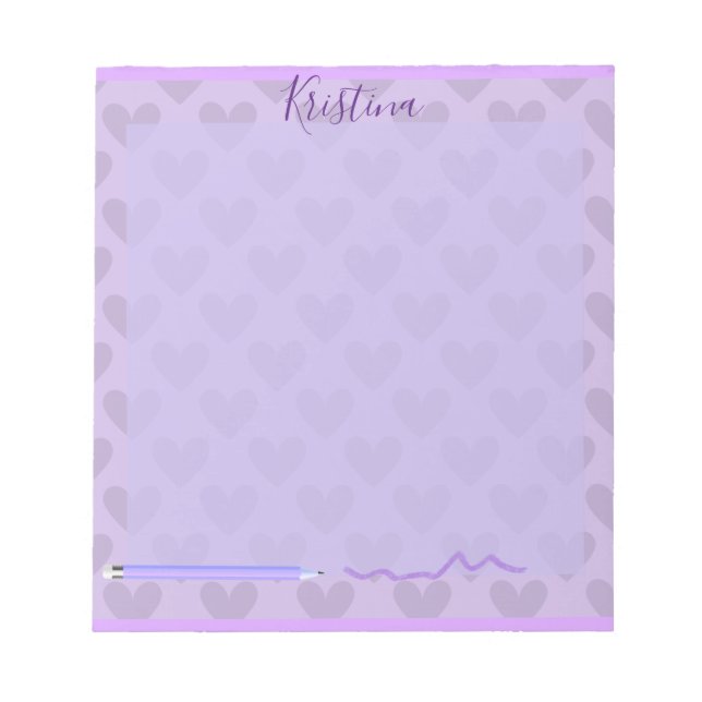 Cute Pastel Chic Lavender Personlig Anteckningsblock (Framsida)