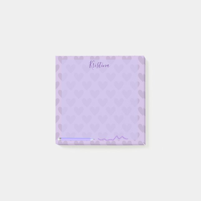 Cute Pastel Chic Lavender Personlig Post-it Block (Framsida)
