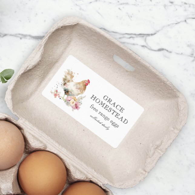 Cute Pastel Chicken Farm Egg Carton Fraktsedel (Skapare uppladdad)