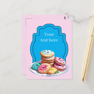 Cute Pastel-cookies lägger till text Business Vykort