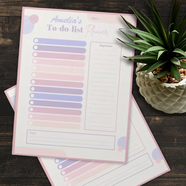 Cute Pastel Daily Planner Personlig Namn Anteckningsblock (Skapare uppladdad)