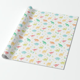 Cute Pastel Dino Birthday Presentpapper