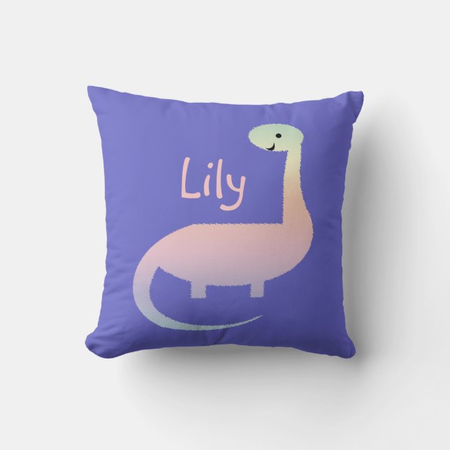 Cute Pastel Dinosaur for Girls Personlig Pillow Kudde (Framsida)