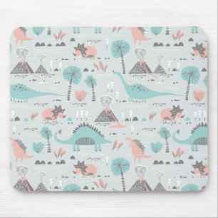 Cute Pastel Dinosaur Mönster Musmatta