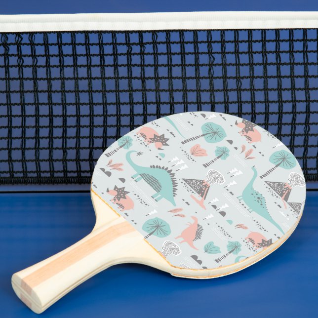 Cute Pastel Dinosaur Mönster Pingisracket (Insitu)
