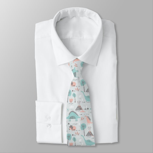 Cute Pastel Dinosaur Mönster Slips (Bunden)