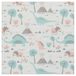 Cute Pastel Dinosaur Mönster Tyg