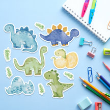 Cute Pastel Dinosaurs Watercolor Dino