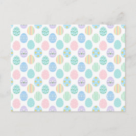 Cute Pastel Easter Eggs Pattern  Inbjudan Vykort