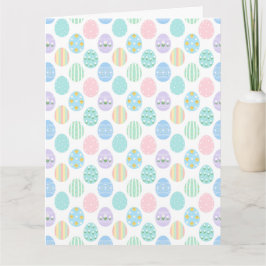 Cute Pastel Easter Eggs Pattern  Kort