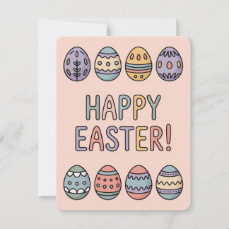Cute Pastel Easter Eggs Spring Holiday Card Julkort
