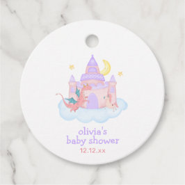Cute Pastel Fairytale Dragon Unicorn Baby Shower Gåvor Etiketter