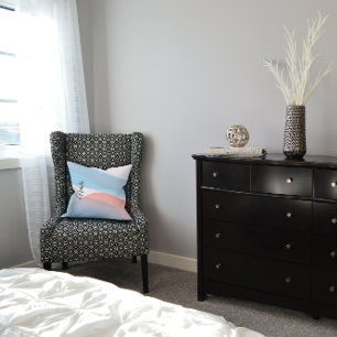 Cute pastel färg blå korall namn Dekorativ kudde