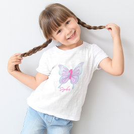 Cute Pastel Färg Butterfly Birthday T Shirt
