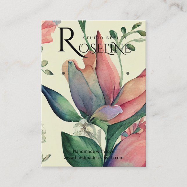 Cute pastel färg lila Blommor Visning för  Visitkort (Framsida)