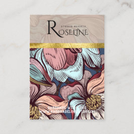 Cute pastel färg rosa Blommor Visning för Visitkort