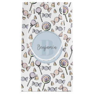 Cute Pastel Färgad Candy Theme Monogram och Namn