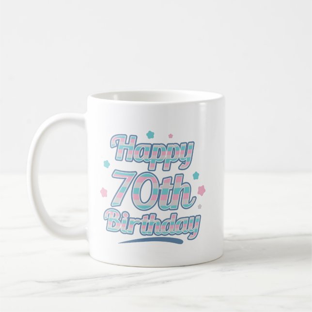Cute Pastel firar 70-årsdagen Kaffemugg (Vänster)