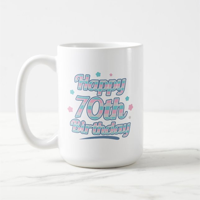 Cute Pastel firar 70-årsdagen Kaffemugg (Vänster)