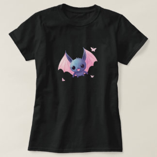 Cute Pastel Fladdermus med Rosa Vingar Halloween D T Shirt