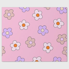 Cute Pastel Flower Wrapping Paper – Pink Floral  Presentpapper