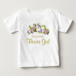 Cute Pastel Flowers Bröllop Flower Girl Småbarn T Shirt