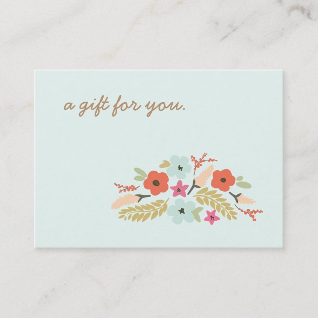 Cute Pastel Flowers Gift Certificate Rabattkort (Framsida)