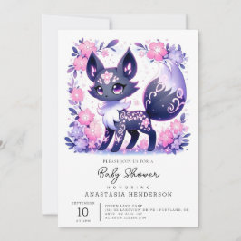Cute Pastel Fox Baby Shower Inbjudningar