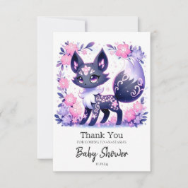 Cute Pastel Fox Baby Shower Tack Kort